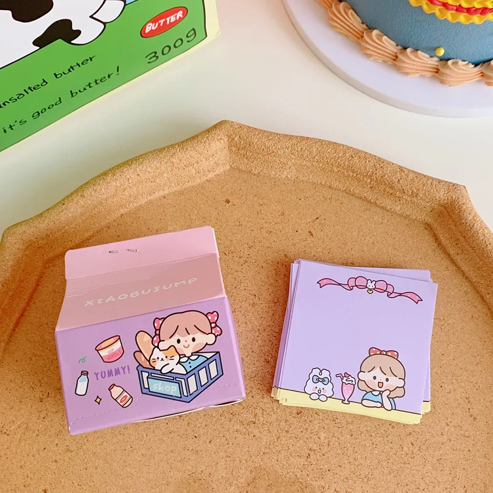 مفكرة كرتون لبن كاواي ، ملاحظات لاصقة ، كتاب ، ورق لاصق محاصر قابل للإزالة ، ورق رسائل ، ملصق مذكرات للمكتب ، أوراق