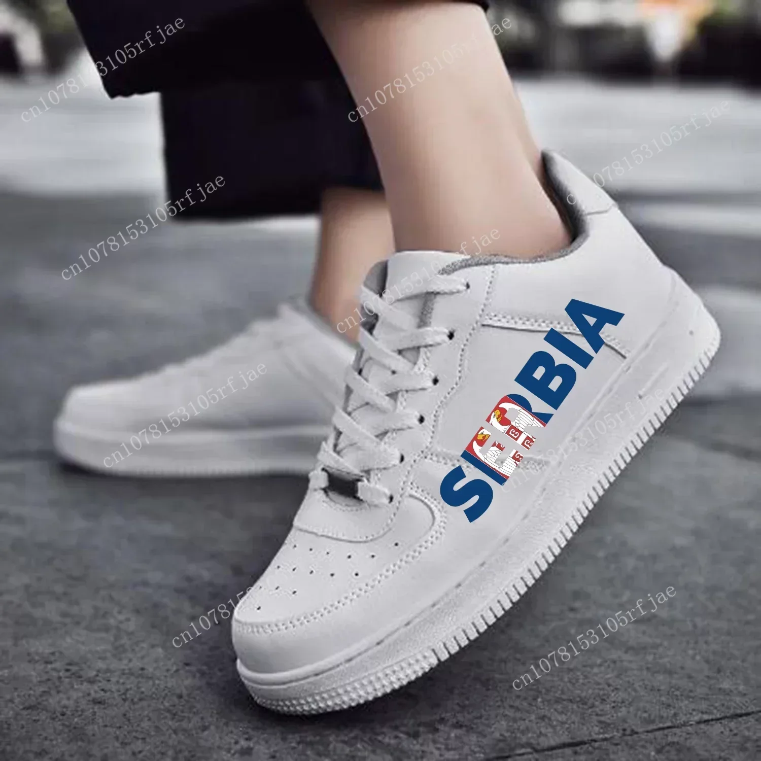 

Serbian Flag AF Basketball Mens Womens Sports Running High Quality Flats Force Sneakers Lace Up Mesh Customized Made Shoe DIY