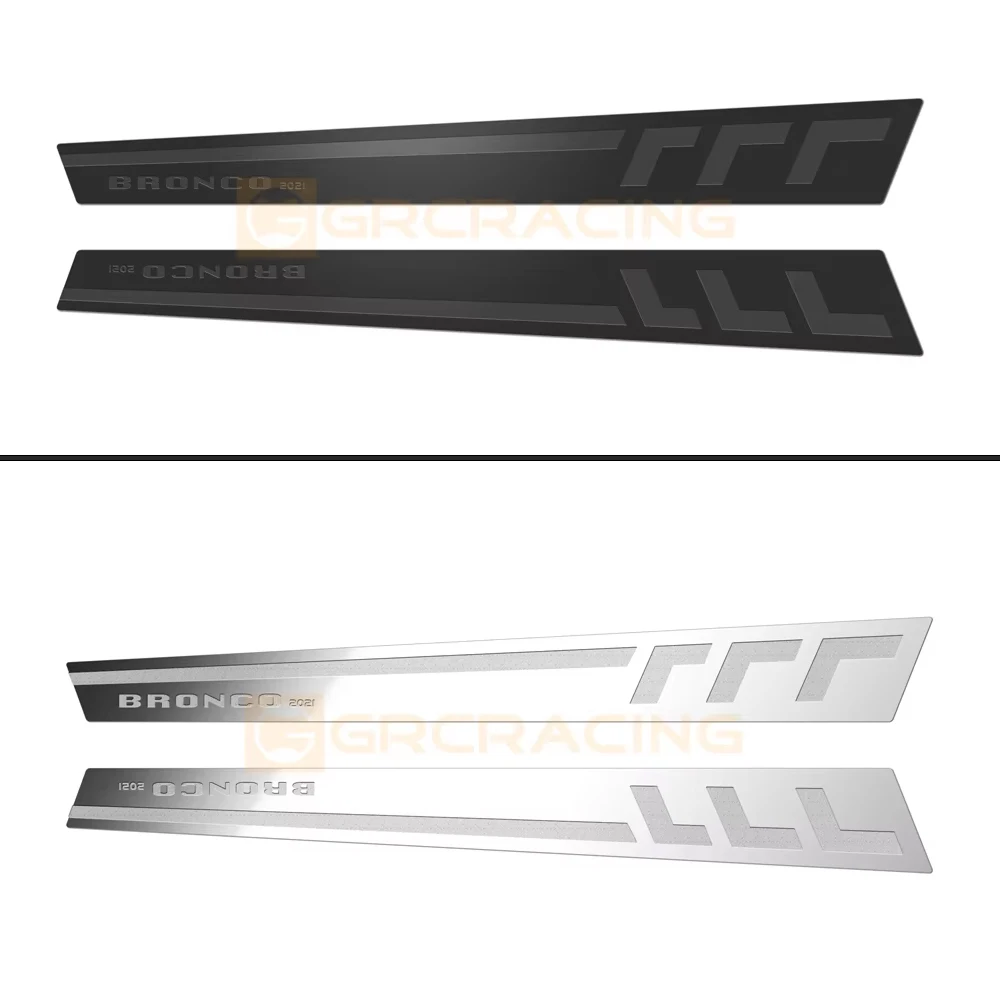 Shell Side Skirt Decorative Lens Mirror Stainless Steel Shell Metal Crash Plate Type Q For 1/10 Traxxas Trx-4 New Bronco Trx4