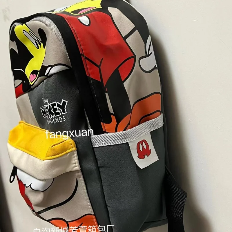 Nueva mochila para niños de Mickey de Disney, mochila escolar con dibujos animados, bonita y ligera para salir a la universidad