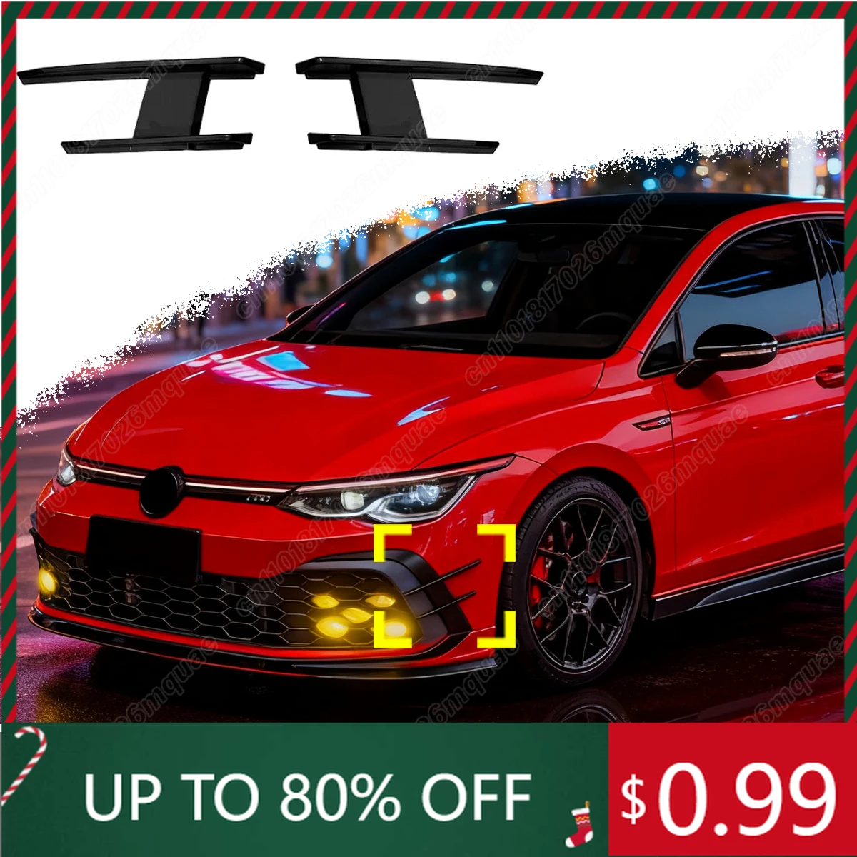 

Для VW Golf 8 8,5 MK8 VIII GTI GTD GTE R-line 2019 2020 2021 2022 2023 2024 2025 автомобильный передний бампер боковые наклейки на внутреннюю часть