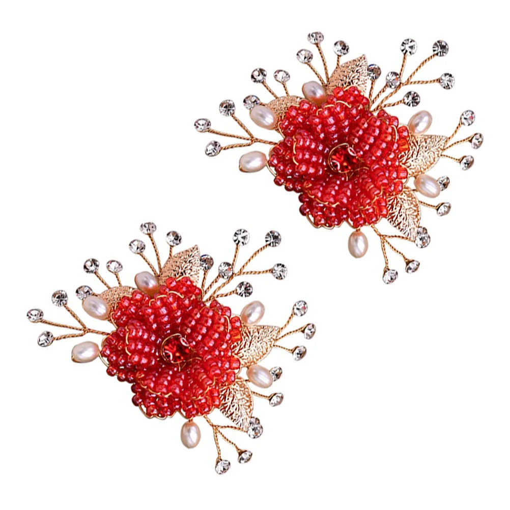 

2pcs Flower Shape Alloy Shoe Clips Decorations For Heels Flats Sandals Bridal Wedding Shoes Accessories Handbags Purse Hat Decor