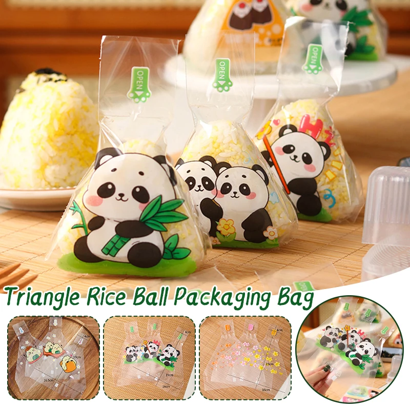 100Pcs Japanese Triangle Rice Ball Packaging Bag Nori Onigiri Sushi Bag Can Be Heated Sushi Making Mold  Bento Accessories