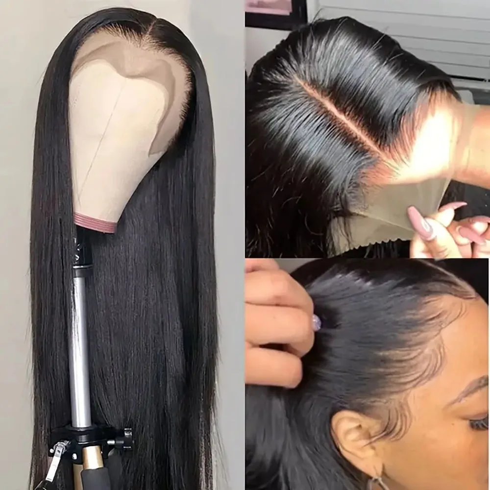 ตรงสีธรรมชาติWigsผมมนุษย์Pre Plucked 13 × 4 ลูกไม้ด้านหน้าWigsความหนาแน่น 200 วิกผมสําหรับผู้หญิง 36 นิ้ว