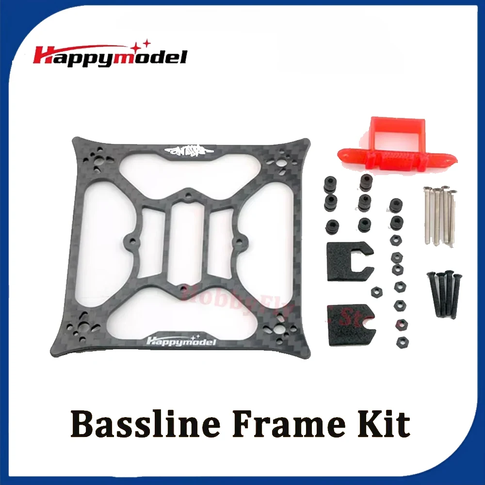 HappyModel Bassline 2S 2 pulgadas Micro FPV Drone reemplazo 90mm Kits de marco de carbono/placa inferior/bandeja de batería/Paquete de tornillos/hélice