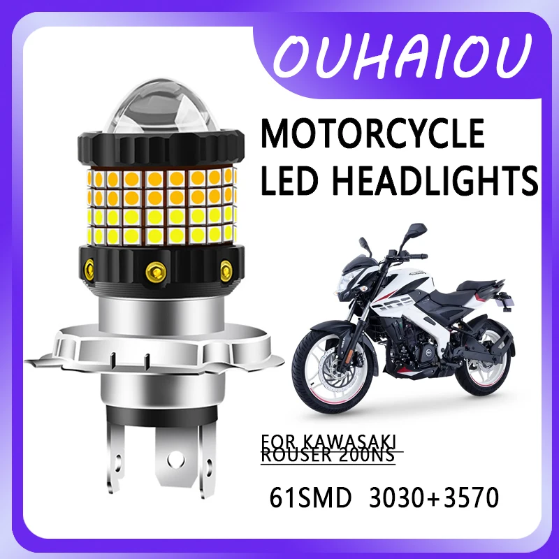 

FOR KAWASAKI W175 Motorcycle led headlight headlight H4 yellow white dual color motorcycle headlight 12-80v