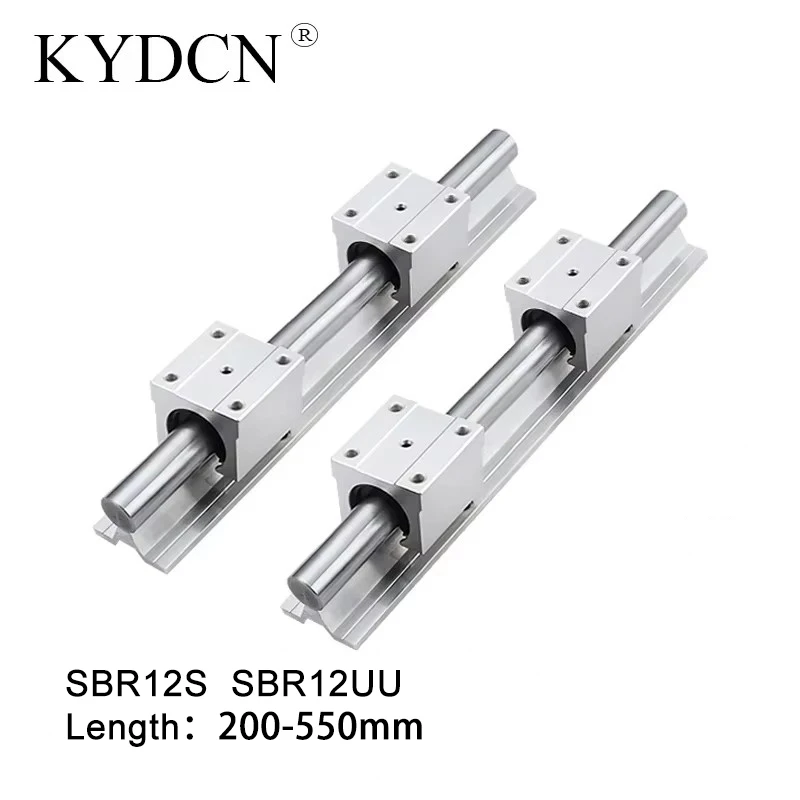 SBR Linear Rail SBR12S Length 200 250 300 350 400 450 500 550mm 2pcs linear guide SBR12S + 4pcs SBR12UU blocks For CNC Part