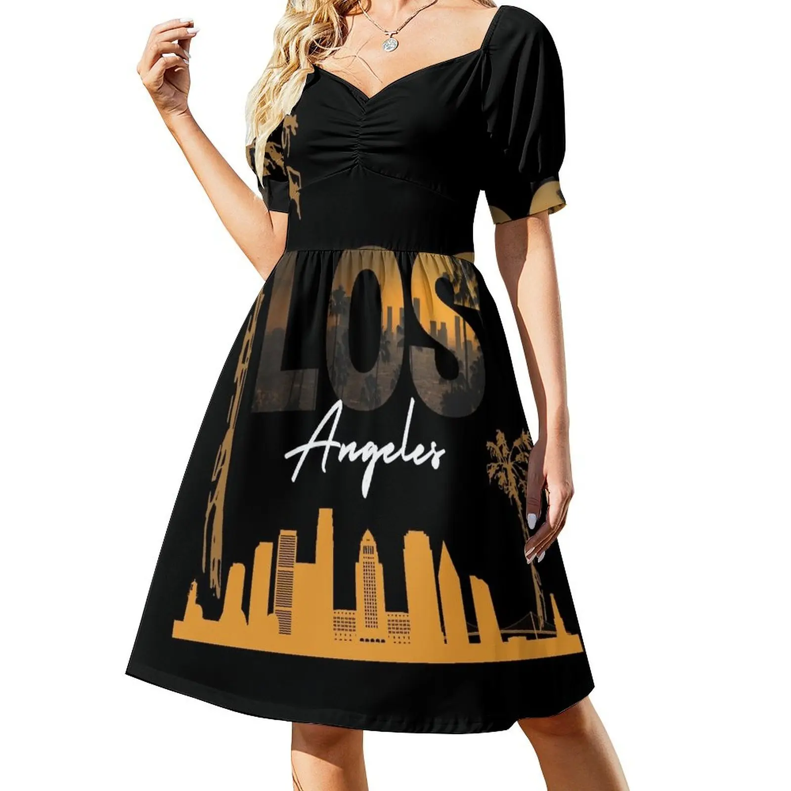 Los Angeles - Hollywood Southern California Short-Sleeved Dress Bridesmaid dress woman long dresses for women dresses summer