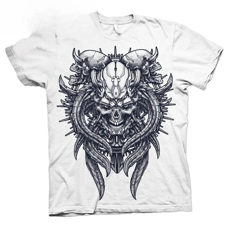 2026 جديد الجمجمة الشرير الهيب هوب ديابلو السائق طباعة الرجال والنساء قصيرة الأكمام استرخاء حجم كبير طاقم الرقبة تي شيرت