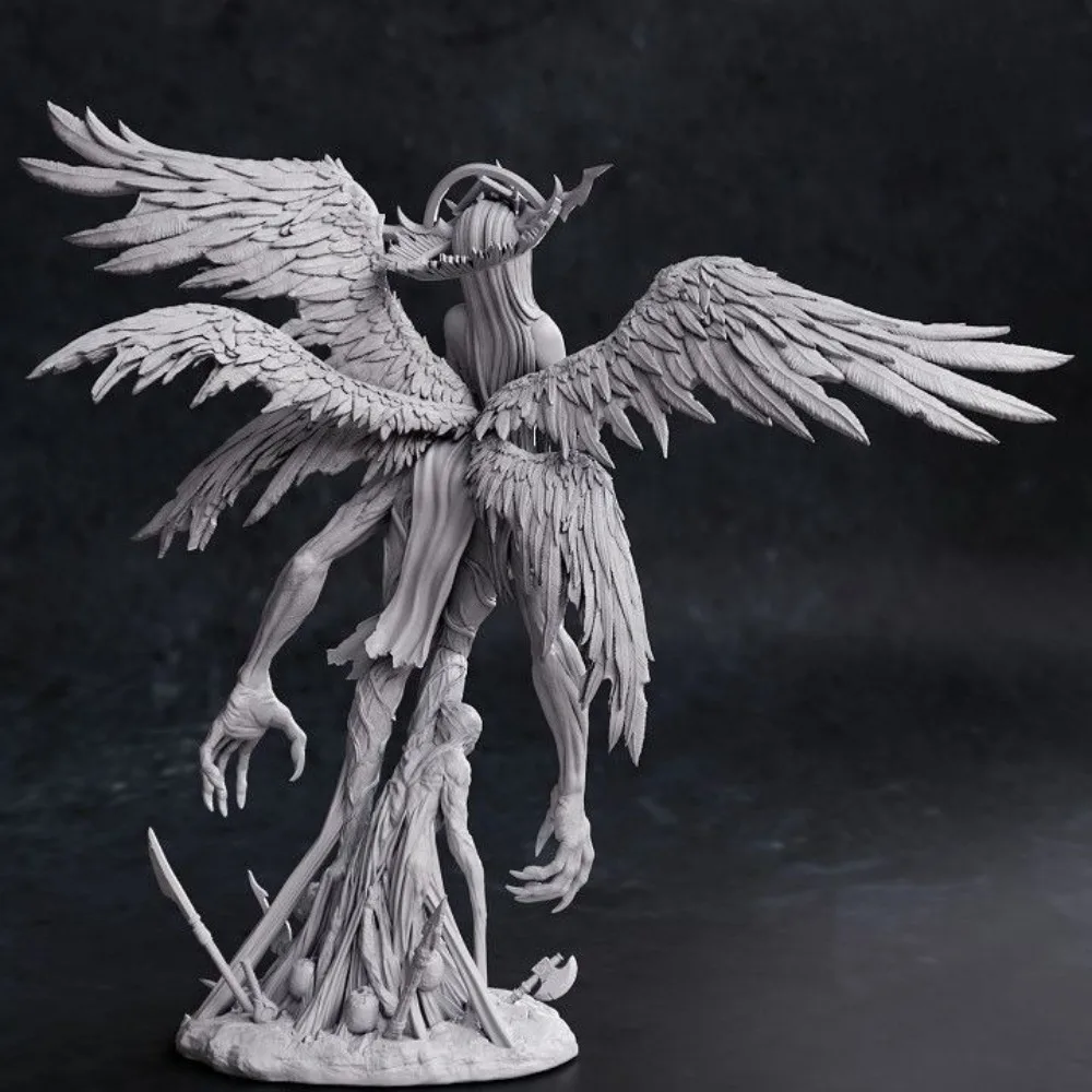1PC Fallen Angel High-precision Split Parts Model of Dark Resin Unpainted Print of Angel Statue 3D Printed DIY Coloring Models
