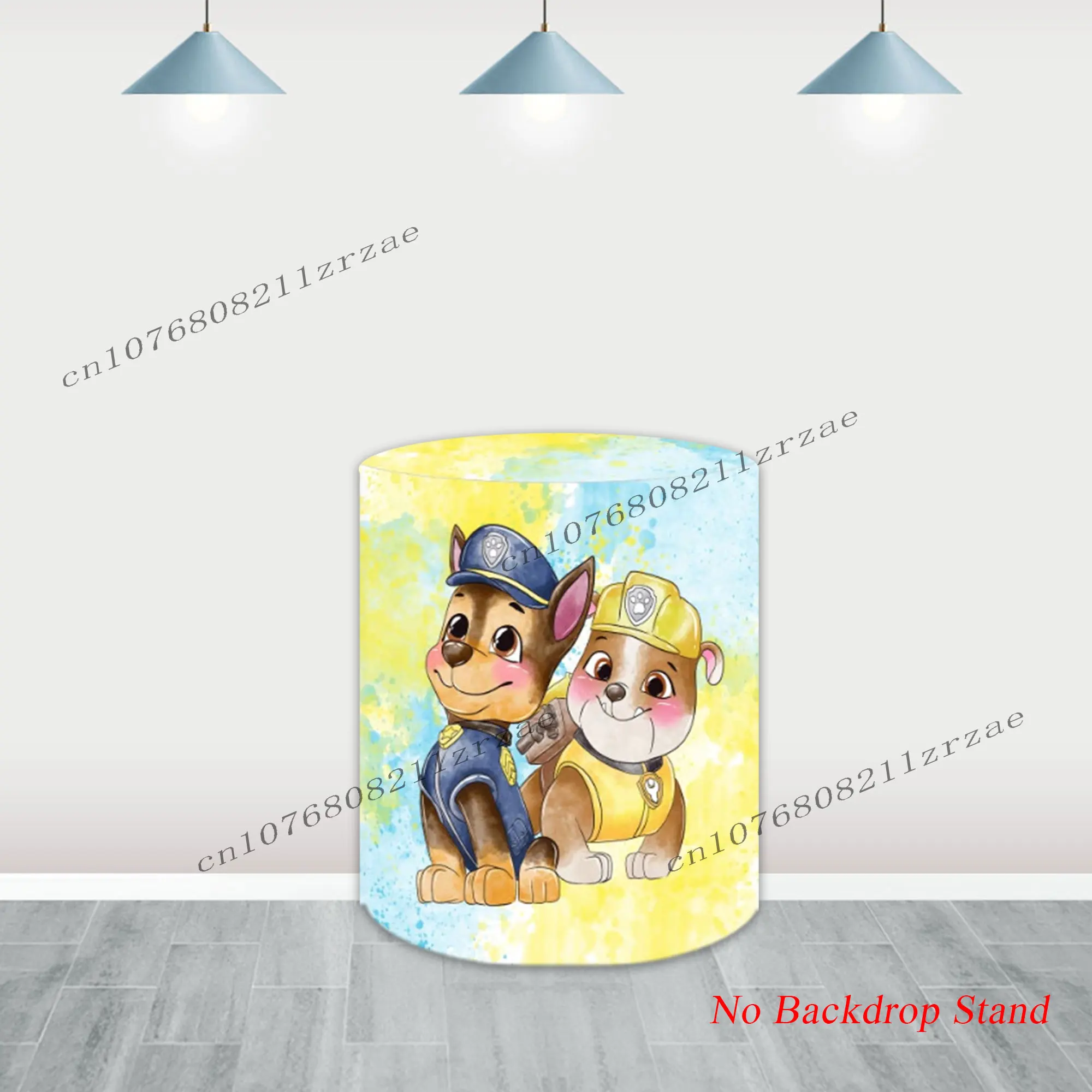 The Paw Patrols Round Backdrop Boy Kid Birthday Party Decoration Baby Shower Colourful Banner Poster Background Photography Prop