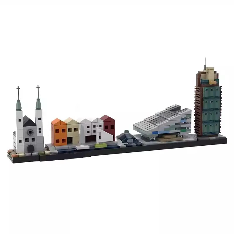 Bricklink MOC City Skyline House Architecture Street View Frankfurt Bremen Cleveland New York Venice Berlin Building Blocks Toys