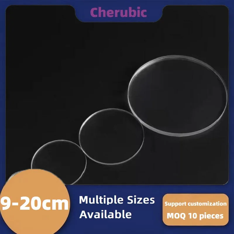 2Pcs/Lot 9cm 10cm 20cm Round Plexiglass Transparent Clear Plastic Sheet Acrylic Board Organic Glass Polymethyl