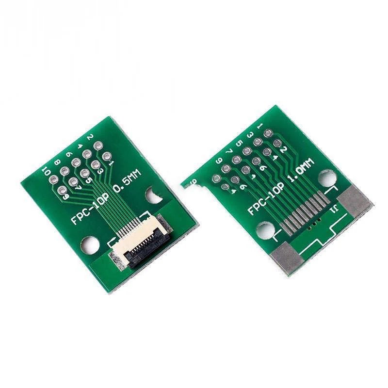 Flexible cable adapter board with double-sided 0.5MM and 1.0MM conversion to straight-insert 2.54 flexible cable adapter socket
