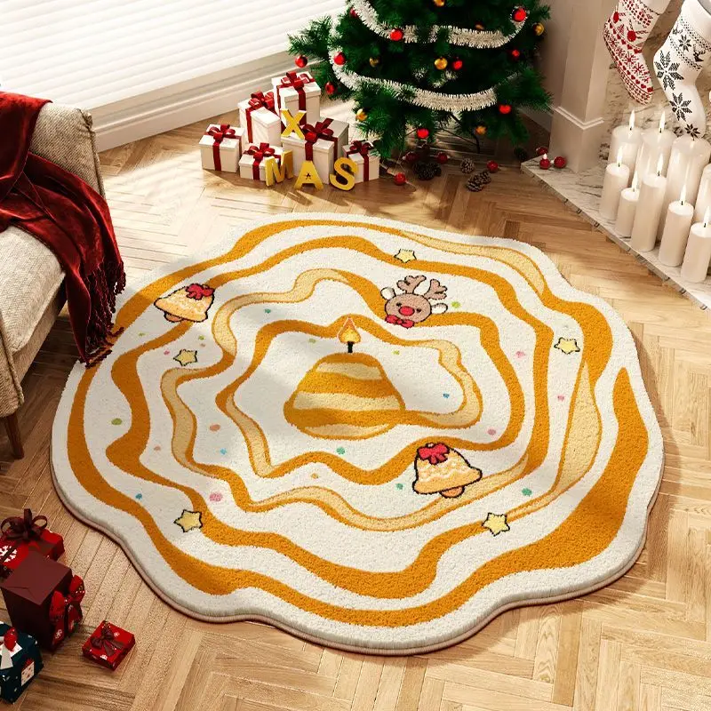 Creative Fresh Living Room Decoration Plush Carpet Irregular Rugs for Bedroom Fluffy Soft Cloakroom Rug Home Thickened Floor Mat