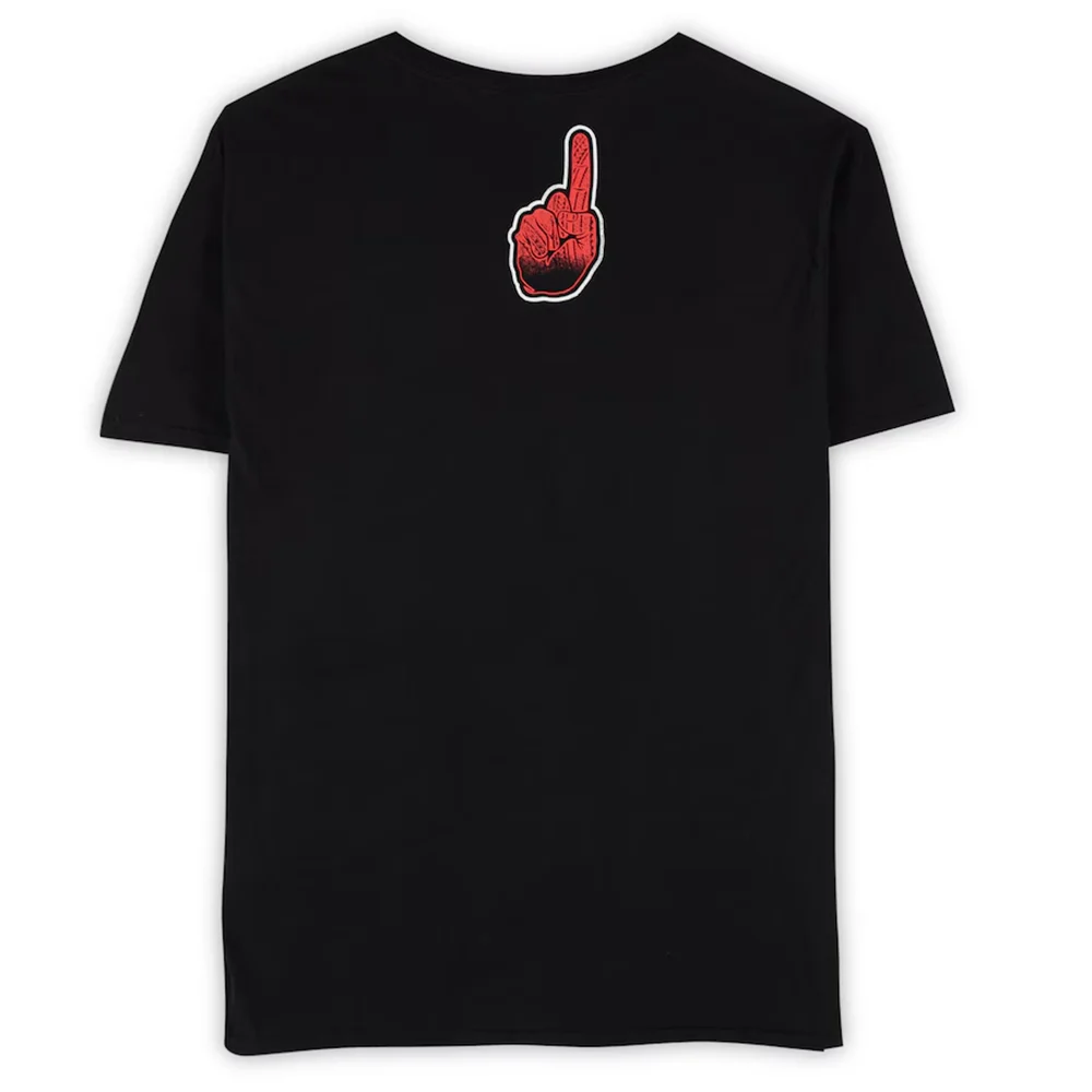 "2025 Summer Sami Uso Black Tee - 'Red Finger Rebellion' الخط الجريء + حافة ملابس الشارع! تحديد النموذج مع موقف القبلية!"