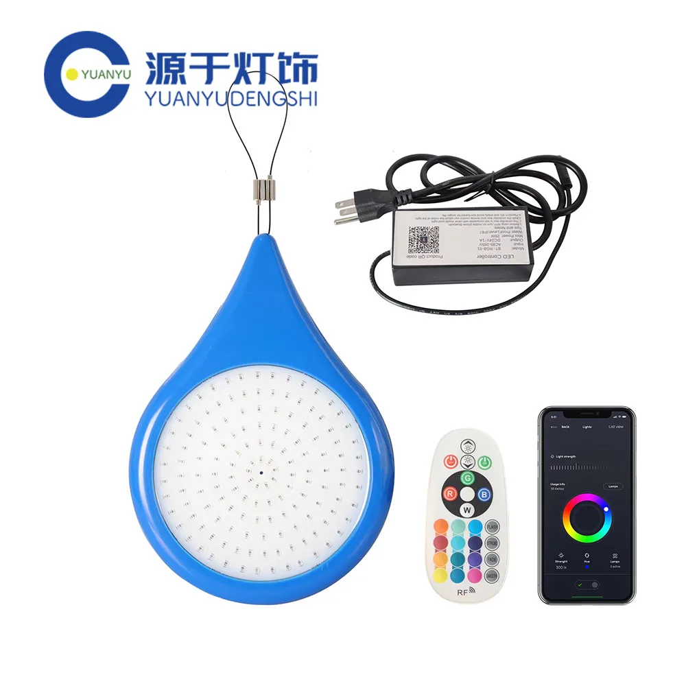 30W RGB Underwater Light Magnetic Suction Swimming Pool Lamp IP68 Mobile APP Control No Punching Fountain Pool Party Decoration
