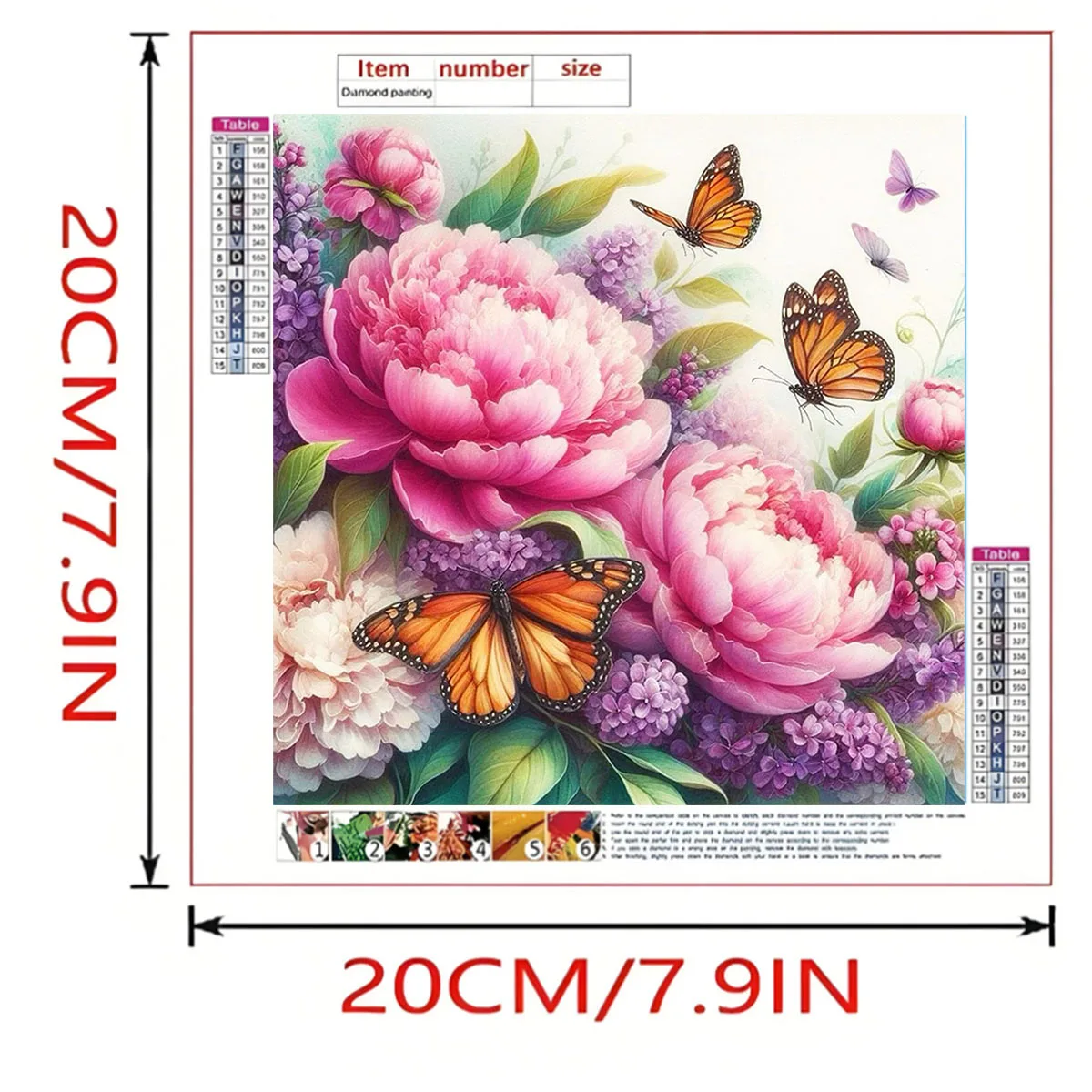 1 Satz Pfingstrosen-Blumen-Diamant-Gemälde-Set, DIY-Gemälde-Set für Erwachsene mit Volldiamanten, Heimdekoration für Erwachsene, rahmenloses Kunsthandwerk