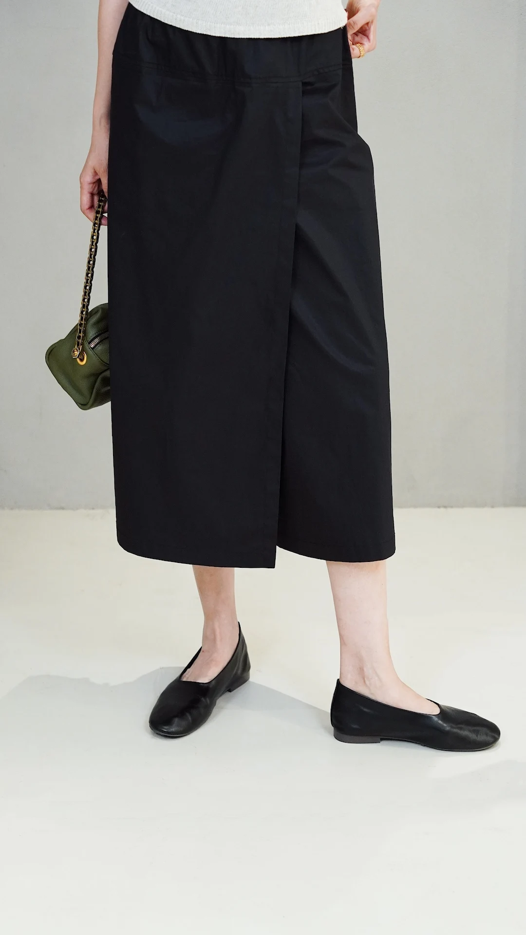 

Женская юбка-брюки Ele Bla с высокой талией и широкими штанинами, повседневная, из 100% хлопка, осенняя модная коллекция