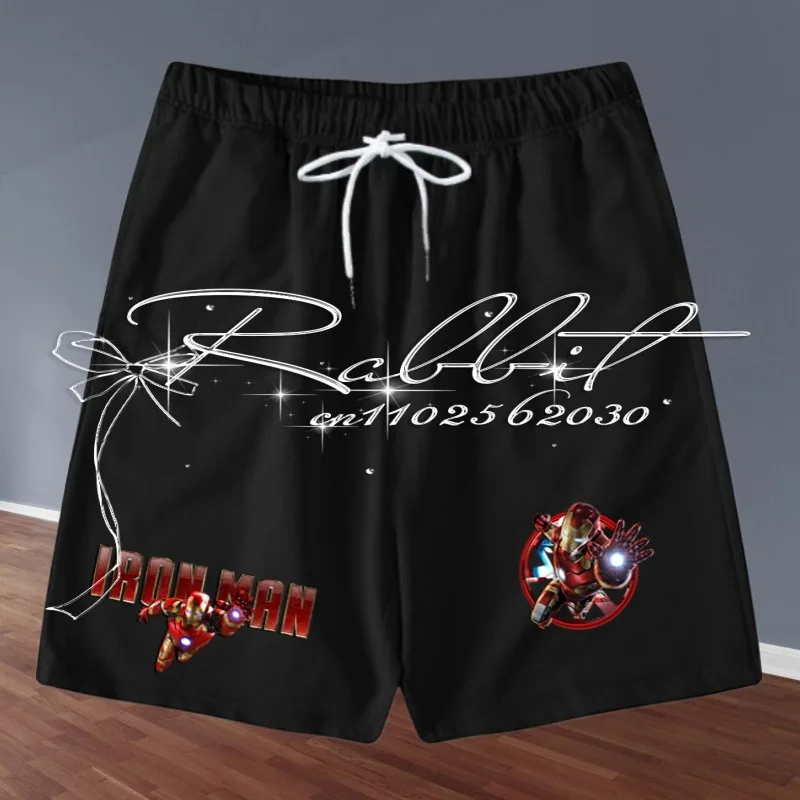 

Новинка 202, классические сетчатые спортивные дышащие шорты с 3D принтом Marvel Universe Superhero, мужские домашние шорты для родителей и детей