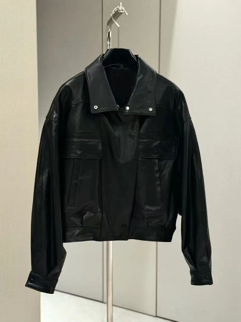 

2025 Autumn/Winter New Women's Coat Leather Sheepskin Long Sleeve Fashion Retro Jacket