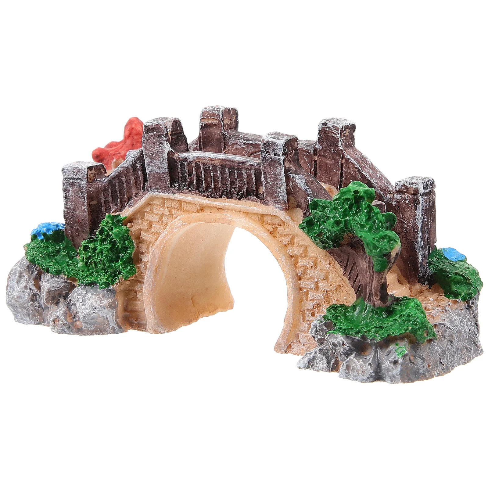 

Miniature Arch Bridge Decor Retro Resin Model Small Single Arch for Fish Tank L scaping Gardening Indoor Outdoor Aquatic Pets