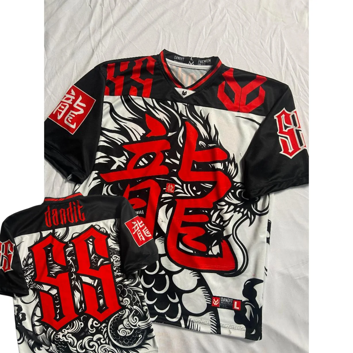 Nueva Camiseta de Estilo Chino con Diseño de Dragón 88, Camiseta de Malla Holgada para Hombre, Ropa Urbana Hip Hop, Top Oriental con Tatuajes, Camiseta Casual de Manga Corta