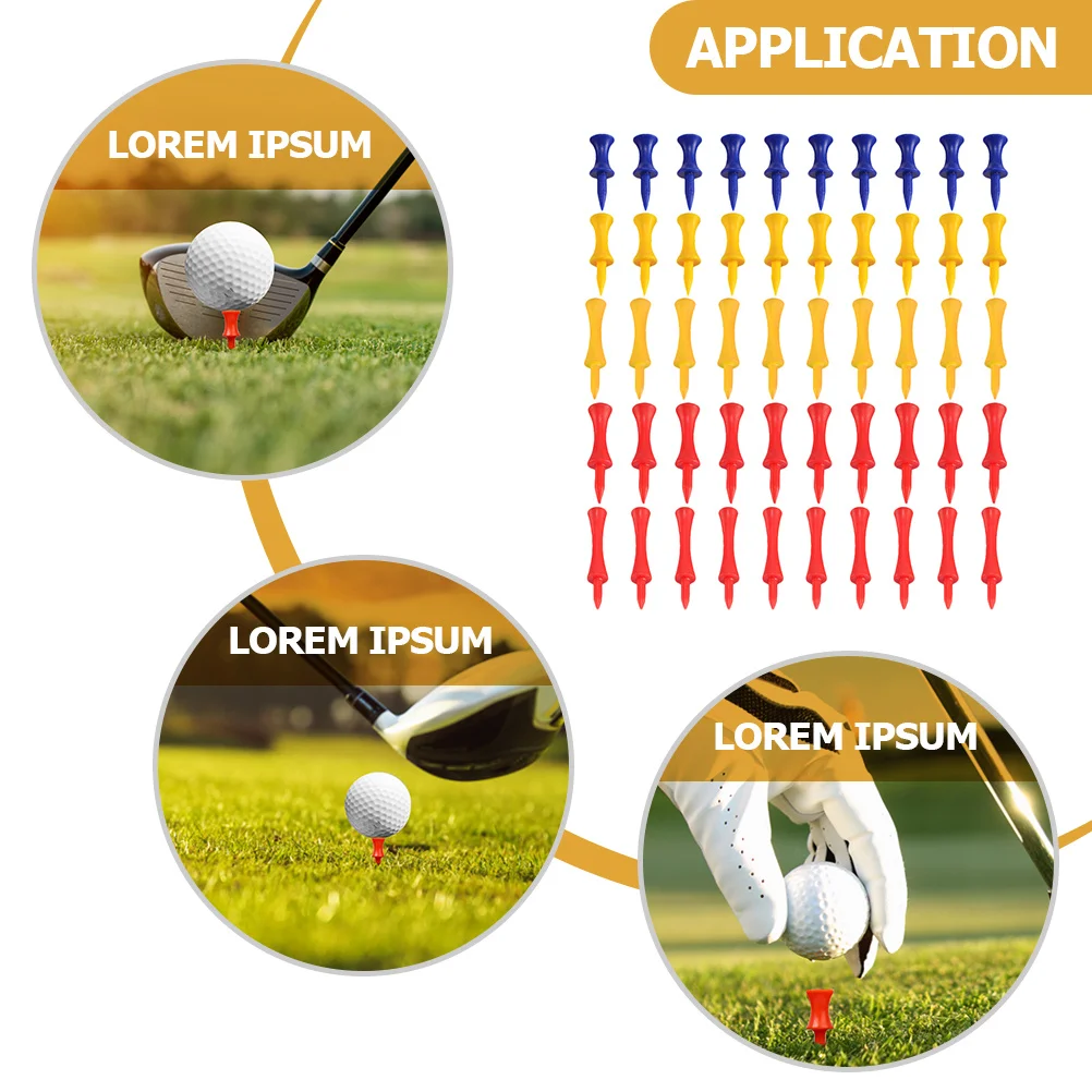 

50Pcs Premium Plastic Golfs Tees Enhanced Distance Reduced Friction Golfing Tees Training Tools Holders for Golfs