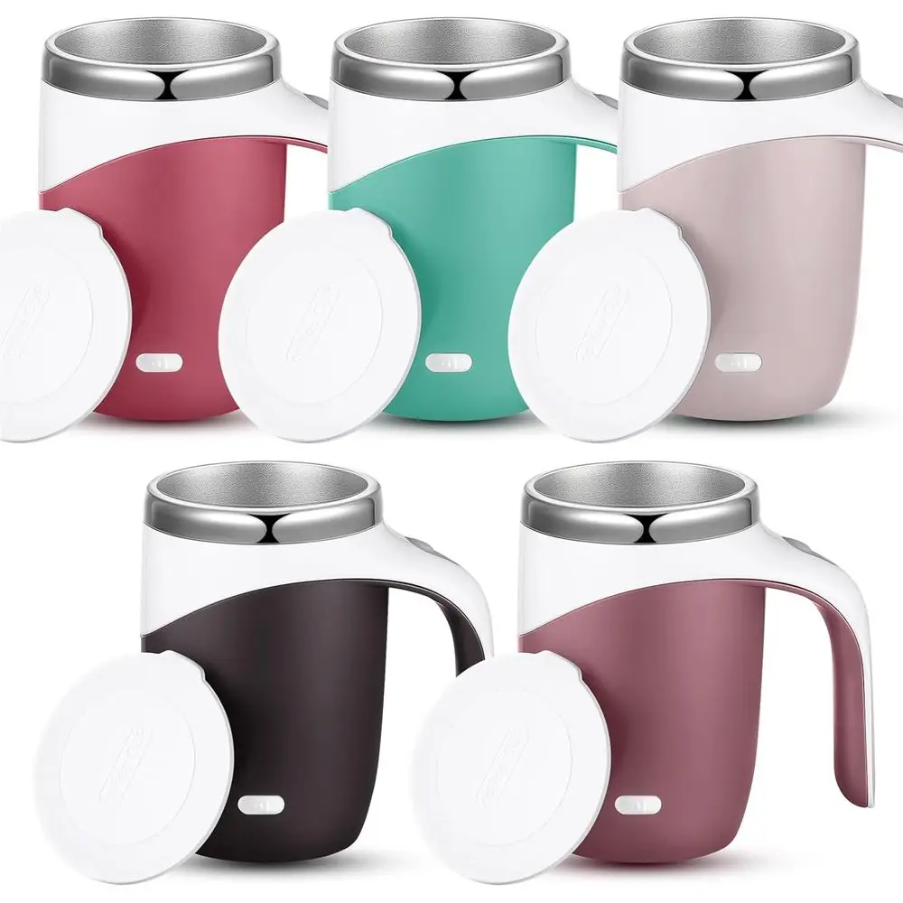 Stainless Steel Automatic Travel Stirring Mug 13.5oz for Men & Women Birthday & Christmas Gifts (Trendy Color)
