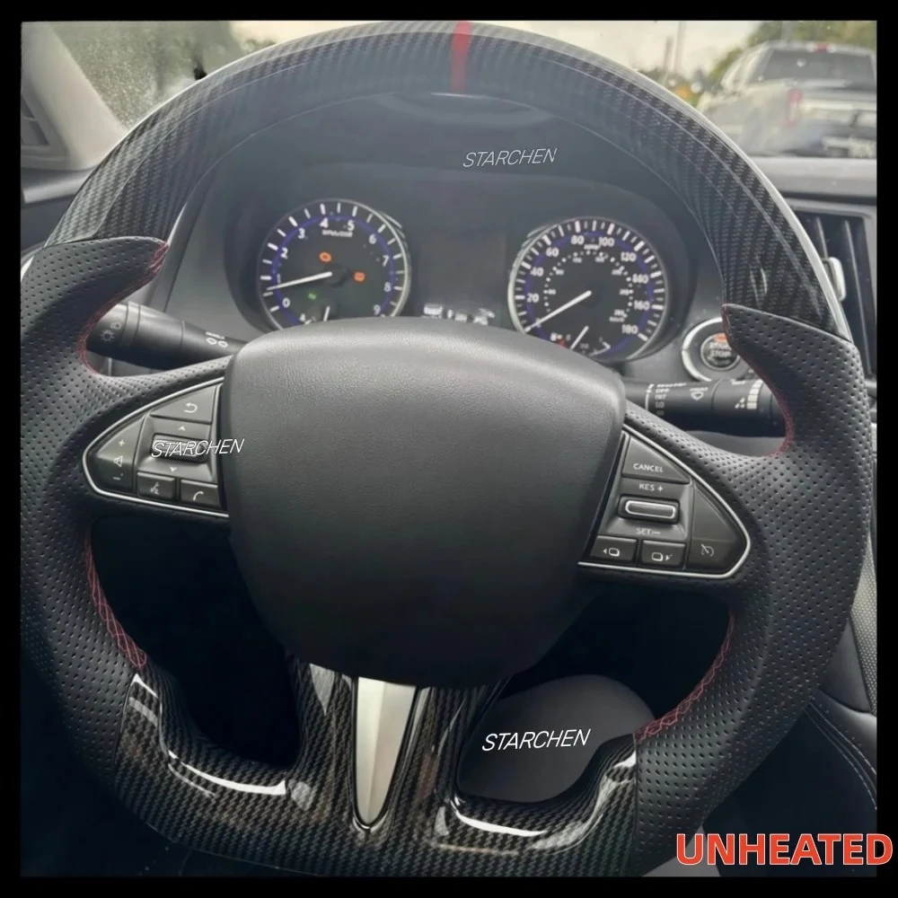 Hydro Dip Carbon Fiber Steering Wheel For Infiniti Q50 2013-2017 (for 2015 Infiniti QX50/ 2015-2016 Infiniti Q50L) Non-heated