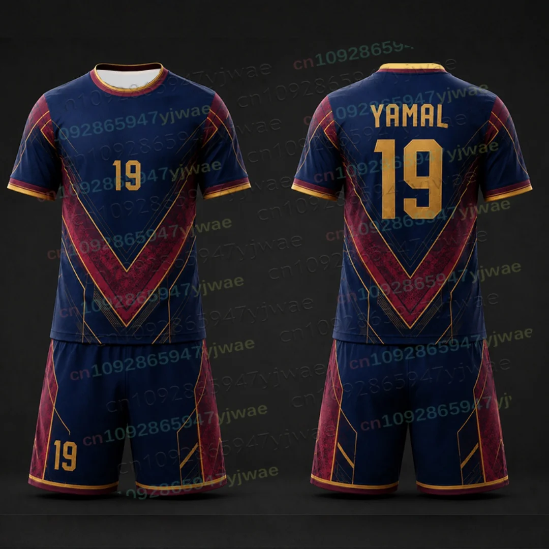 Special Edition NO.19 YAMAL Football Jersey Tee Shorts Set Fashion Spain Fan Shirt Shorts Autumn Adult/Kid 2 Piece Set Tracksuit