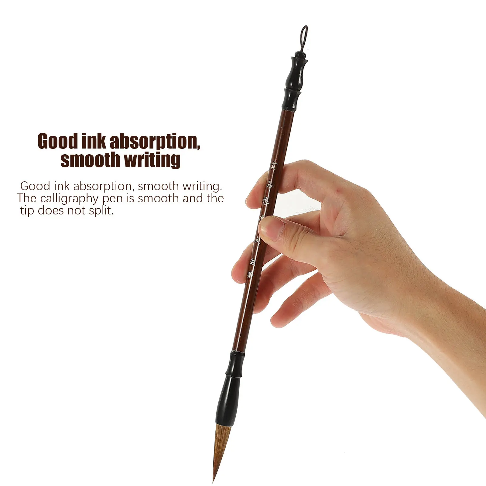 6Pcs Chinese Calligraphy Brush Set Traditional Ink Brush for Calligraphy Art Writing Practice Good Absorption Smooth Stroke