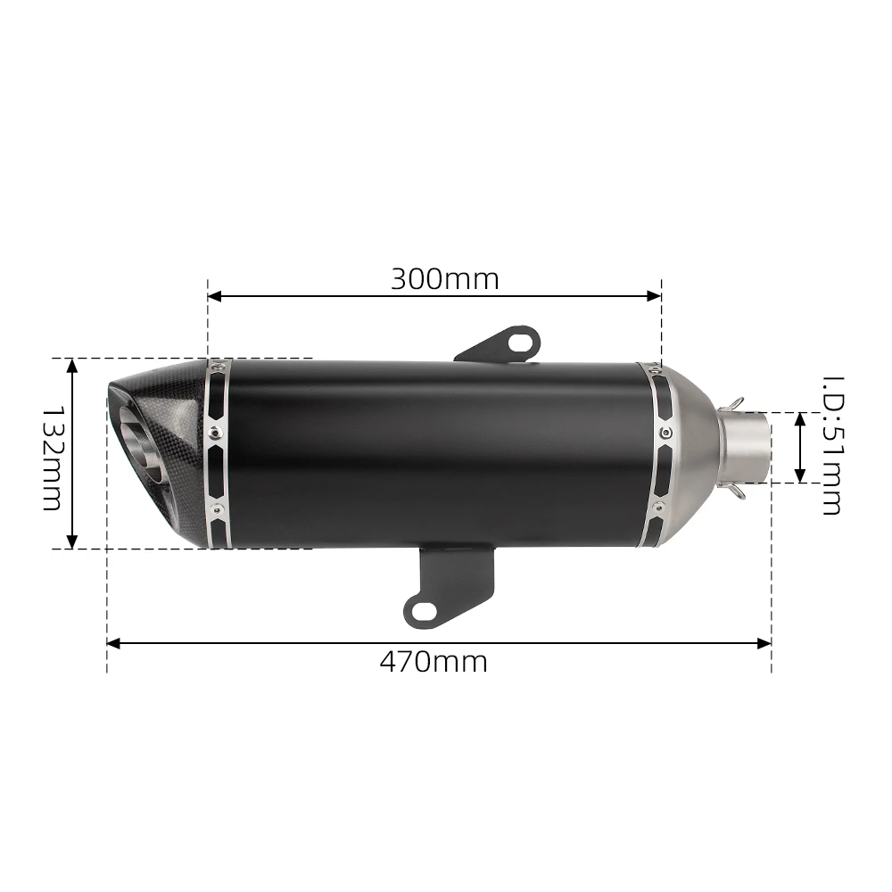 For forza350 NSS350 Silp on full Motorcycle exhaust muffler system DB killer 470mm 2021-2024 - Image 2