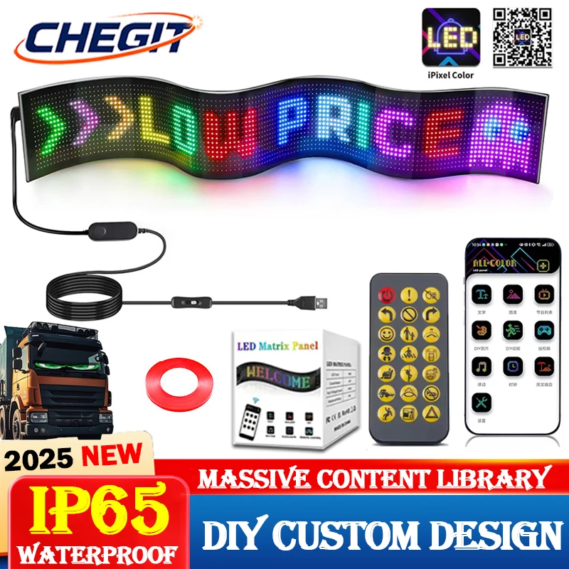 

Светодиодная матричная пиксельная панель Truck Eye Bluetooth APP Control Светодиодная вывеска Ночник DIY Программируемый гибкий для автомобильного магазина Отель