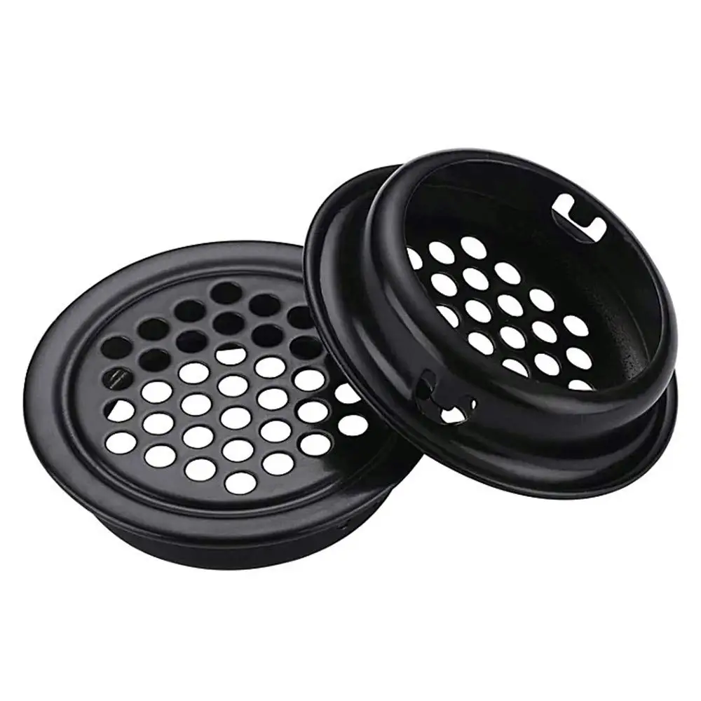 Round Ventilation Grille Cabinet Air Vent Hole Grille 35mm 30 Pieces Black for Bathroom Cabinet Wardrobe Shoe Cabinet