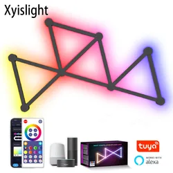 WIFI LED Smart Wall Light RGB Backlight Strip DIY Atmosphere Night Light Remote Control Tuya Alexa APP for Game Room Decoration