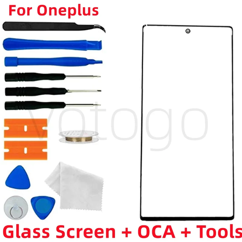 Front Outer Glass Screen + OCA For OnePlus Nord 9 10 N20 N200 CE Lite ACE 2 2V 3 3V Pro LCD Display Touch Lens + Replacement Kit