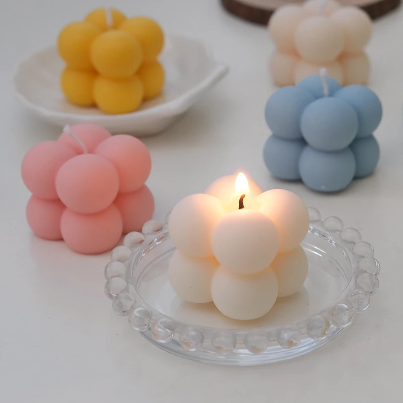 3D Bubble Cube Candle stampo in Silicone Home Decor candela profumata stampo fatto a mano cioccolato Dessert torta stampo da forno strumento