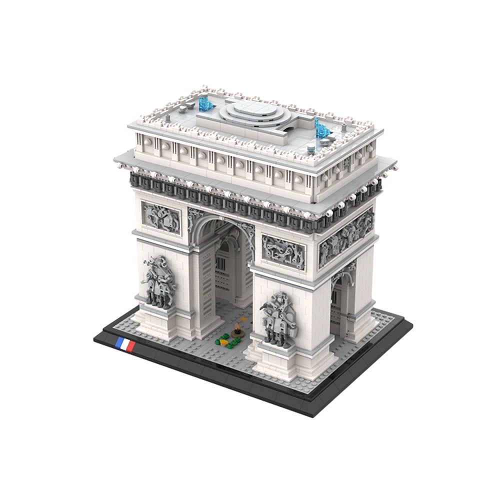 Gobricks MOC France Arc De Triomphe Bricks World Famous Building Arc De Triomphe Building Blocks City Street View Toys Gift