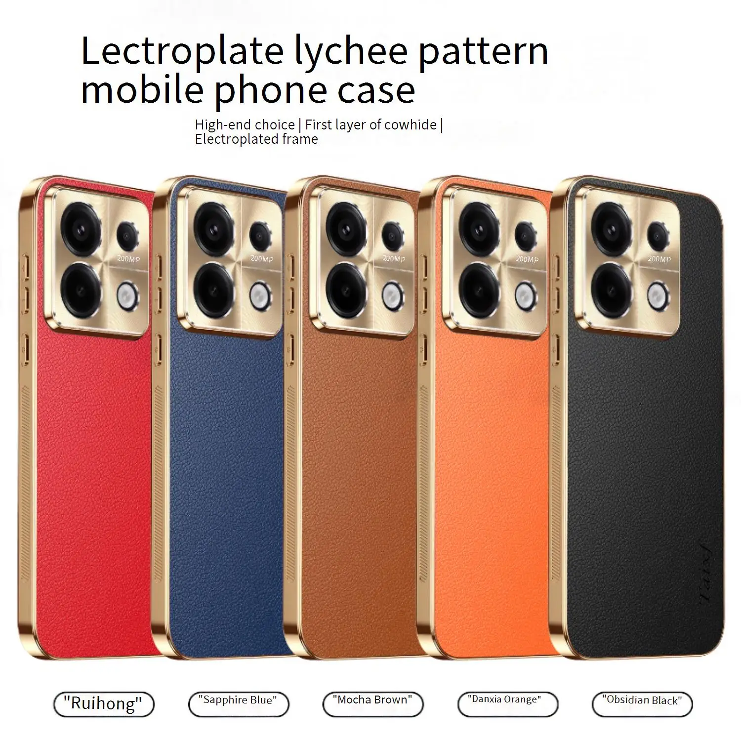 Casing Ponsel Kulit Vegan Mewah untuk Xiaomi Redmi Note 13 Pro Pro + Pelindung Lensa 5G Tahan Benturan untuk Penutup Belakang Xiaomi Poco X6