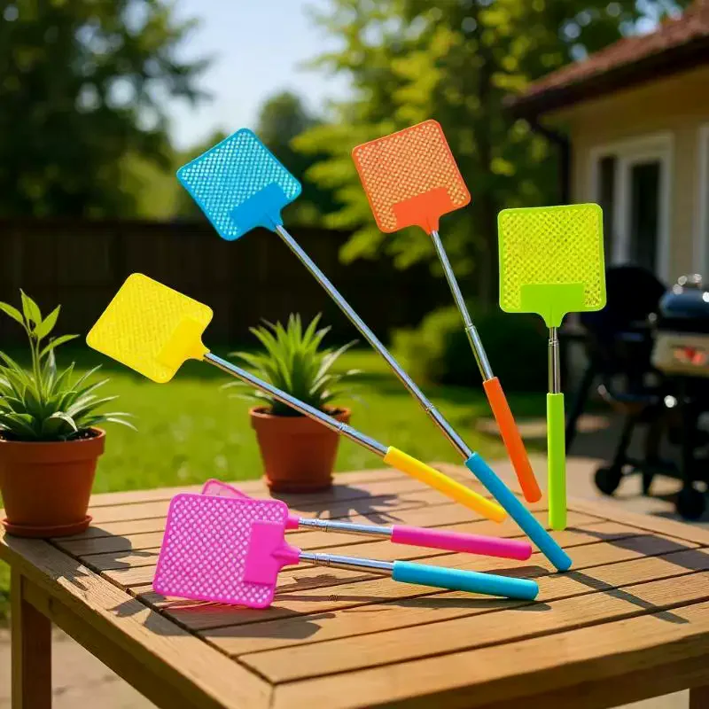 1 Pack Of Fly Swatter Black Creative Mosquito Stainless Steel Expansion Design Repellent Supplies