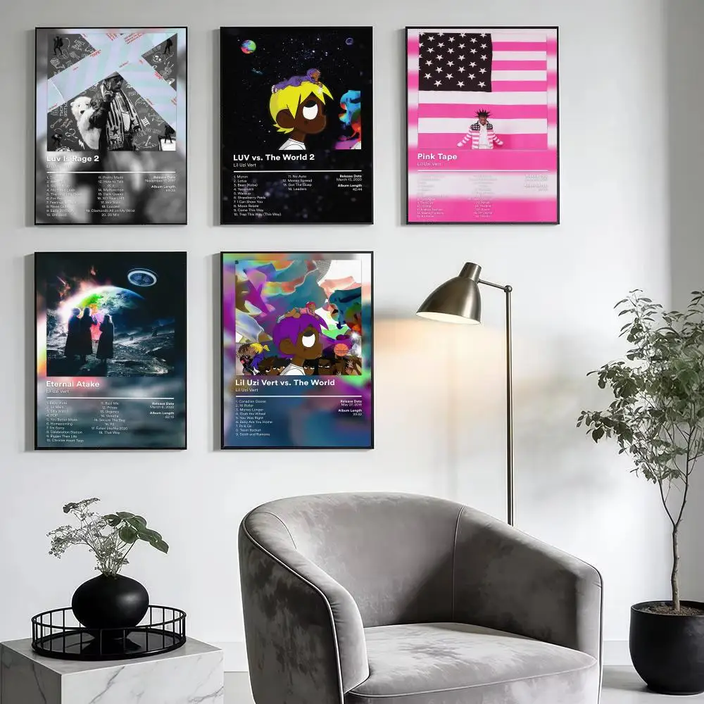 Rapper L-Lil Uzi Vert Music Album Poster Aesthetic Wall Art Print Modern Bedroom Living Room Decor Trendy Gift