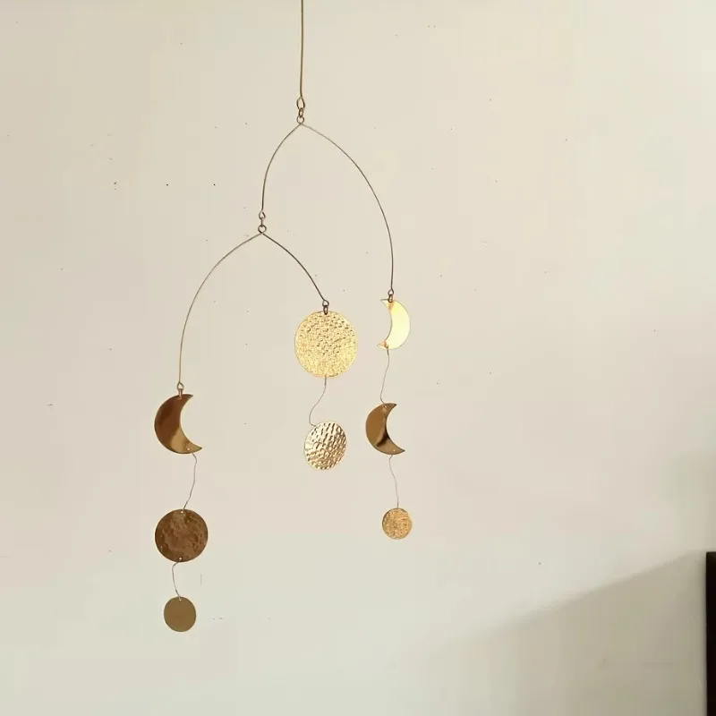 

Brass decorative pendant, moon, bird variety, retro style