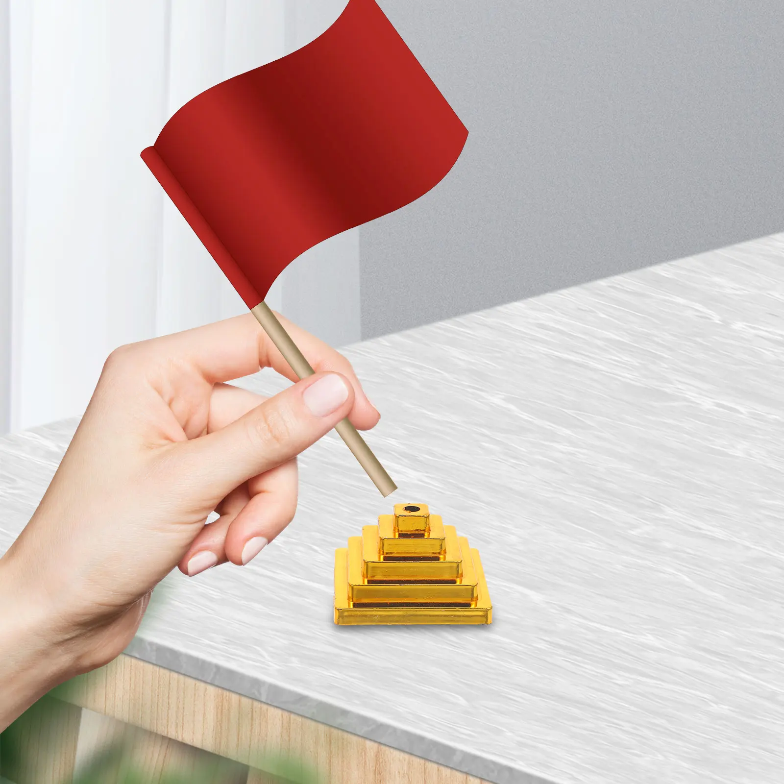 20Pcs Desktop Flag Pole Stand Compact Flag Holder for Office Home Party Garden Indoor Outdoor Decoration Display