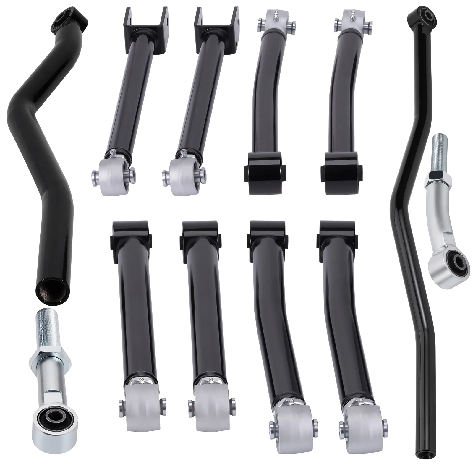 1 set Complete Front & Rear Control arms + Track Bars for Jeep Wrangler JK 2007-2018