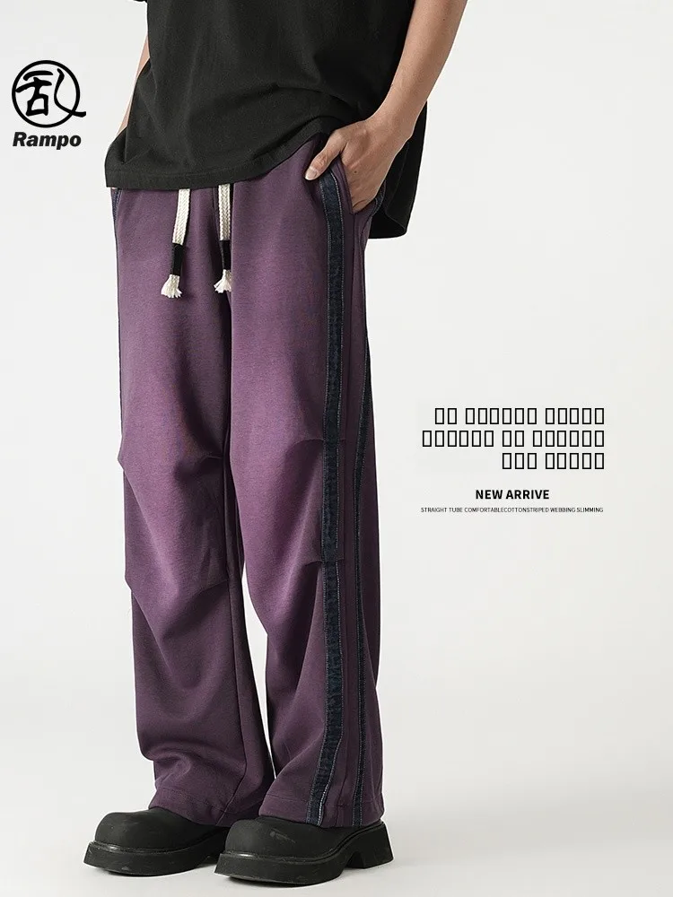 

Мужские джинсы-парашюты Heavyweight 320g в винтажном стиле, свободные прямые повседневные брюки, универсальные модные штаны