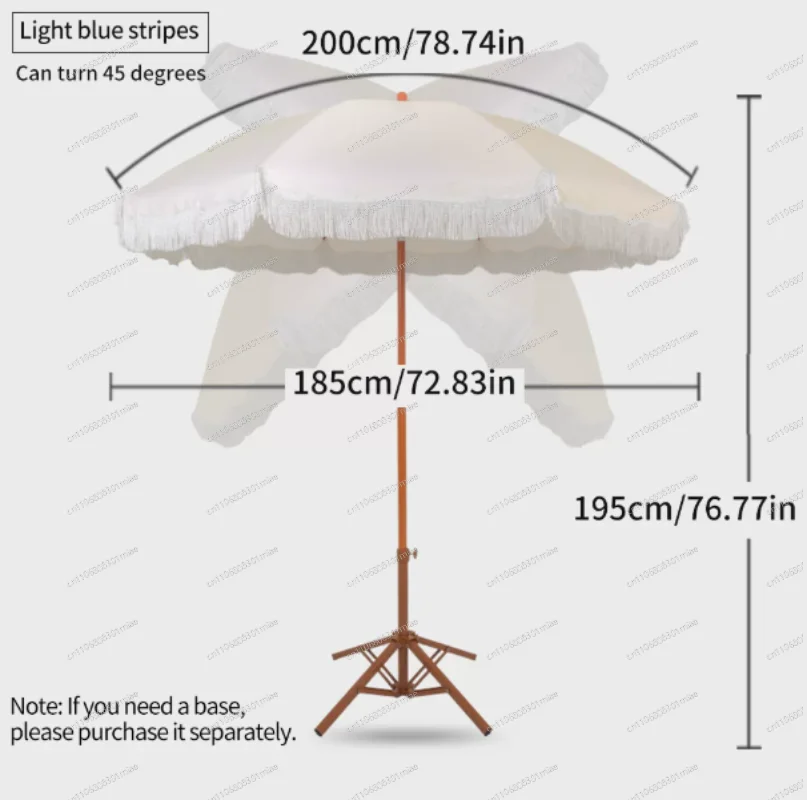 Seaside Resort Beach Courtyard Tassel Sun Umbrella Pool Sun Protection Terrace Parasol
