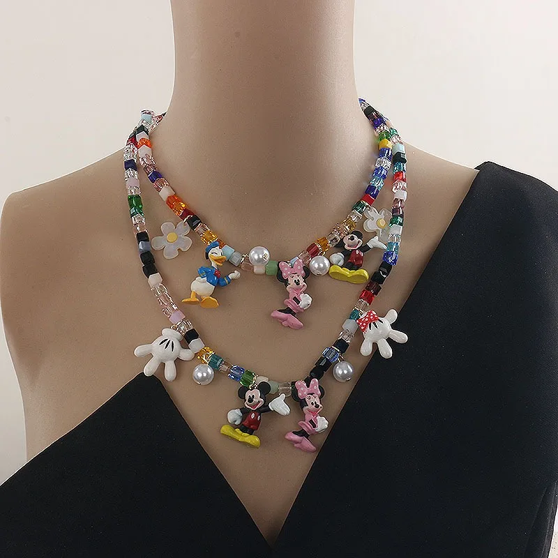 Disney a bonito minnie mickey diversão criativa forma dos desenhos animados moda personalidade decoração colar presentes de férias para homem e mulher