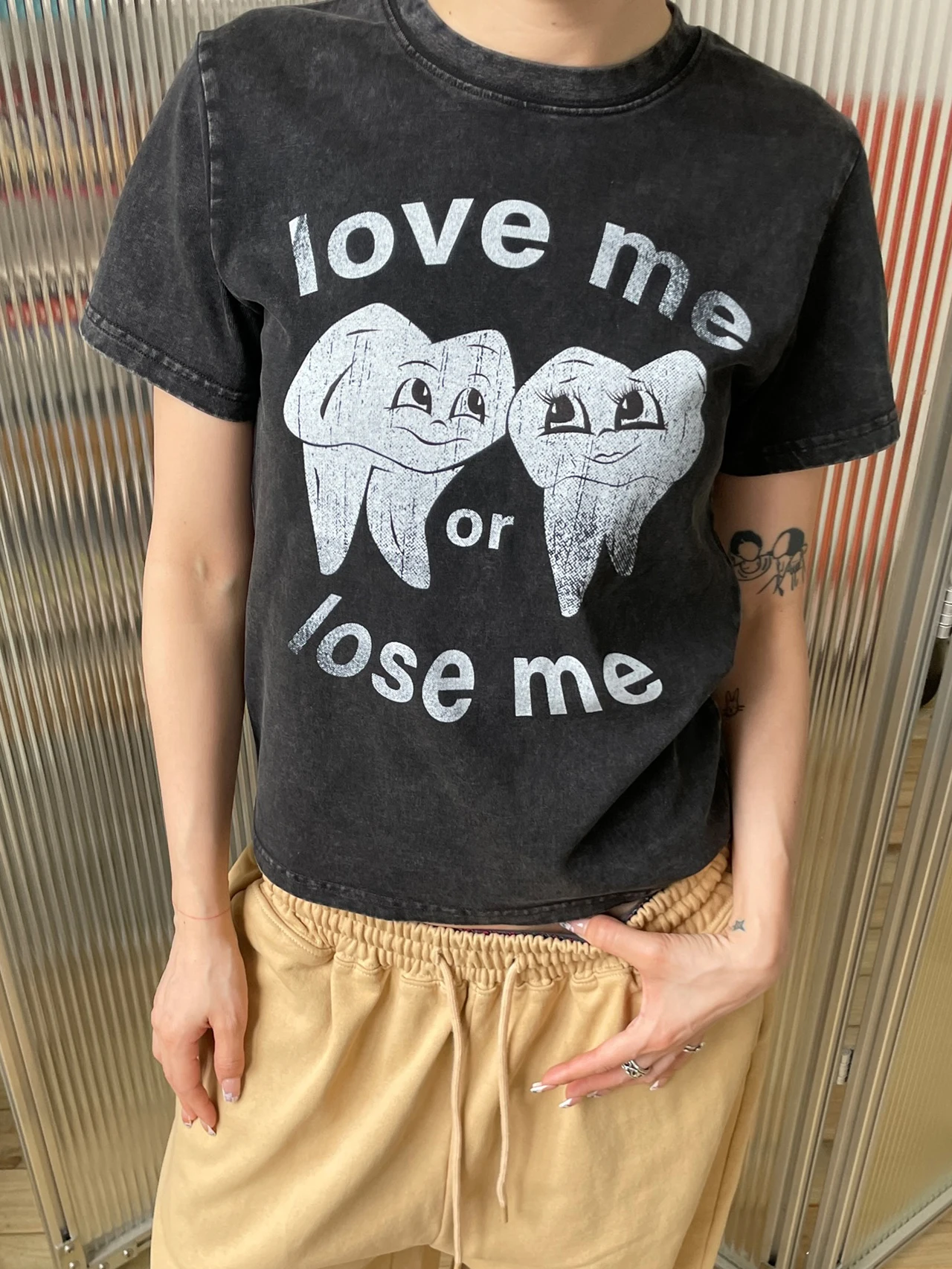 

Женская футболка MMBBT Original Washed Vintage с коротким рукавом, новая летняя модель с круглым вырезом, укороченный повседневный топ с креативным принтом, хлопок