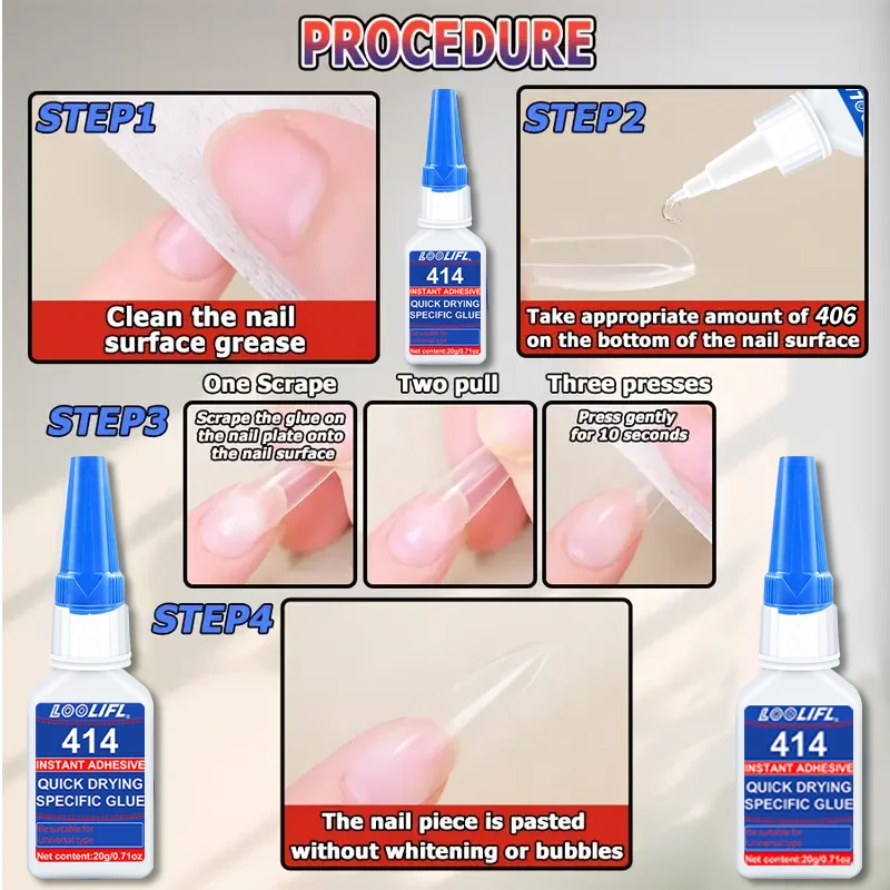 El gel de manicura transparente fuerte y duradero, un conjunto completo de pegamento incoloro impermeable y rentable, un solo tubo y un conjunto de bricolaje, un adhesivo profesional, adecuado para las tabletas de mani